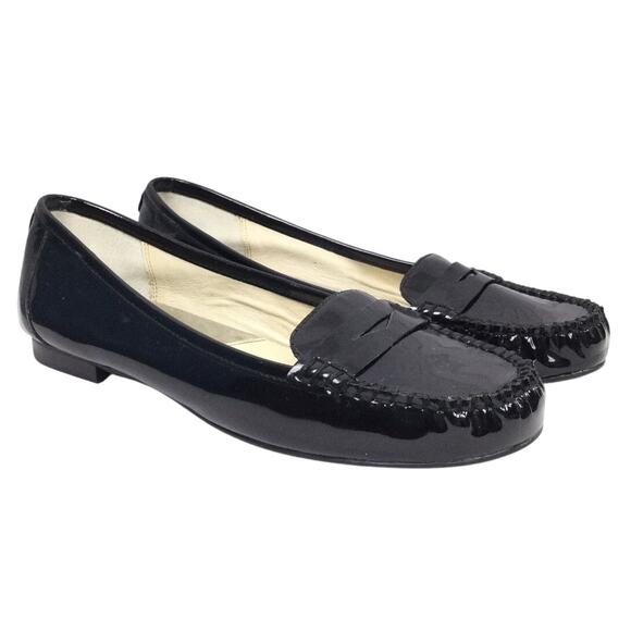 Michael Michael Kors Round Toe Preppy Patent Leather Minimalist Penny Loafer 10 - Picture 1 of 10